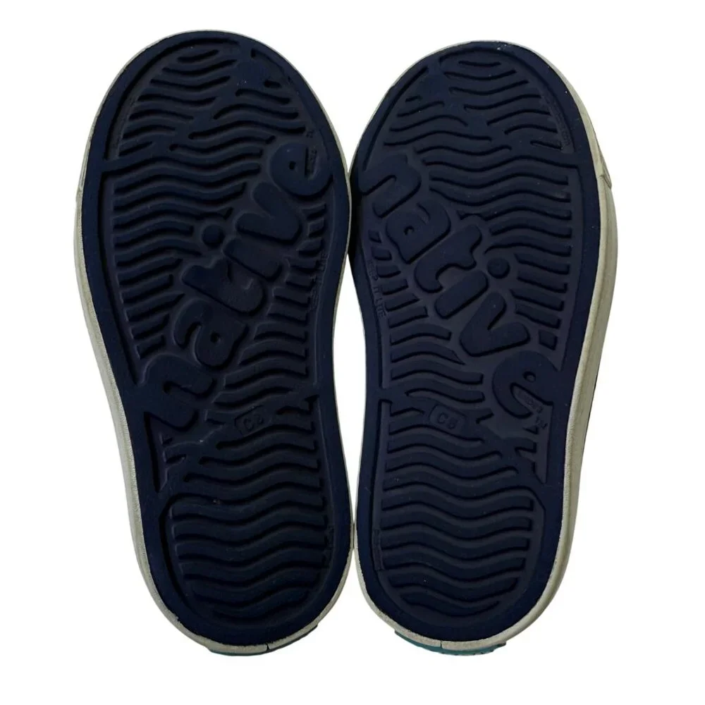Native Jefferson Shoes Regatta Blue Shell‎ White Child 8